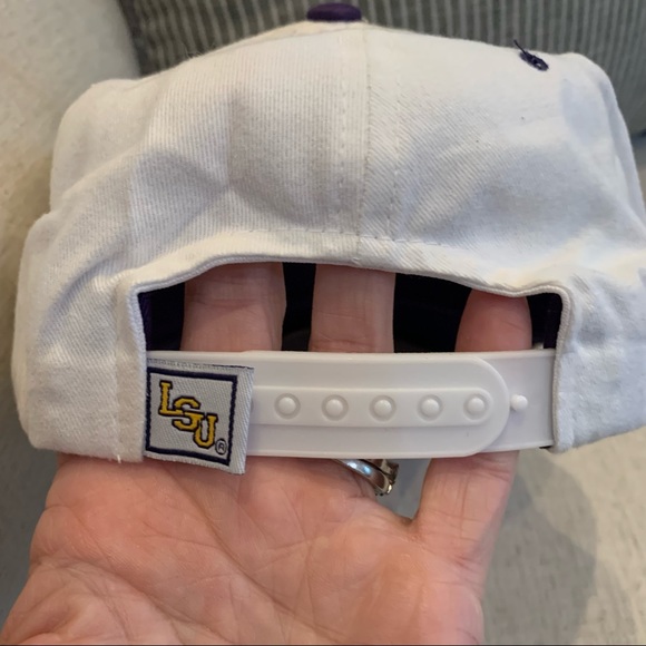 Zephyr White Purple LSU Louisiana University Tigers Football Snap Back Cap - Picture 3 of 4